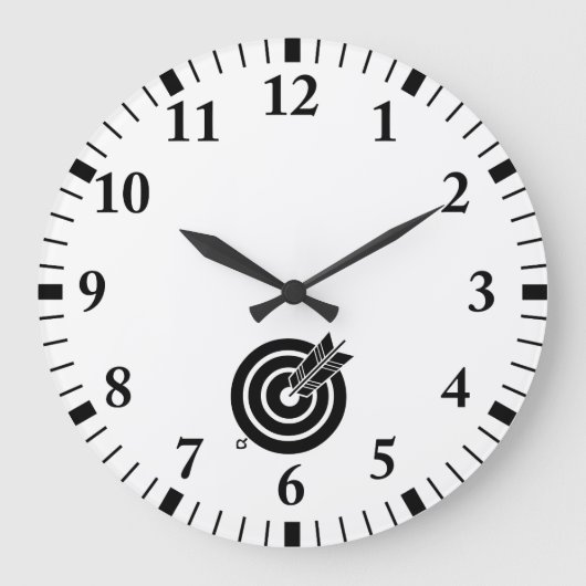 Pijl raakt een rond doel grote klok (Voorkant)