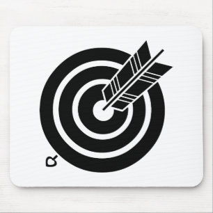 Pijl raakt een rond doel muismat