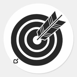 Pijl raakt een rond doel ronde sticker