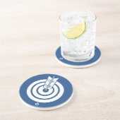 Pijl raakt een rond doel zandsteen onderzetter (Zijkant)