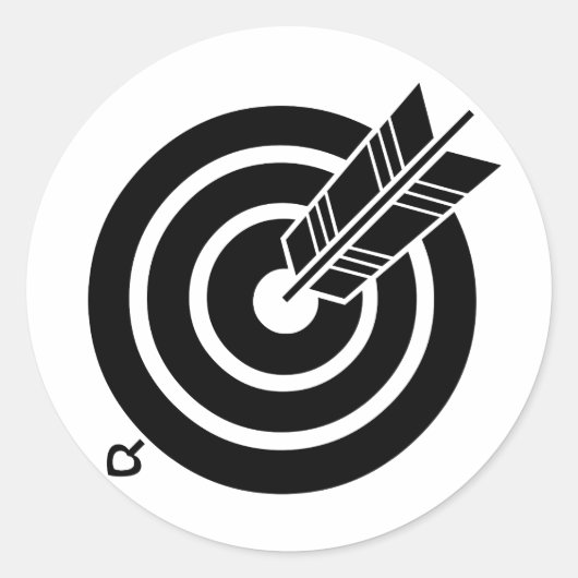 Pijl raakt ronde doel Stickers & Labels (Voorkant)