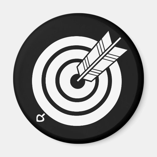 Pijl raakt ronde doelmagneten magneet (Voorkant)