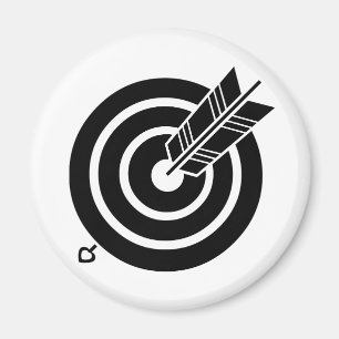 Pijl raakt ronde doelmagneten magneet