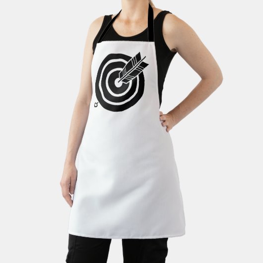 Pijl raakt ronde doelprinters schort (Insitu)