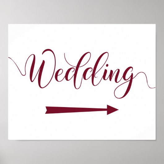 Pijl-rechts van Bourgogne Wedding Arrow Richtingen Poster (Voorkant)