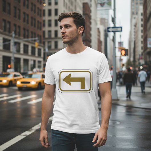 Pijl richting links Draai Richting Bord T-shirt
