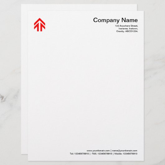 Pijl - rood briefhoofd ontwerp (Voorkant / Achterkant)