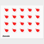Pijl-rood hart van Cupid Ronde Sticker (Vel)