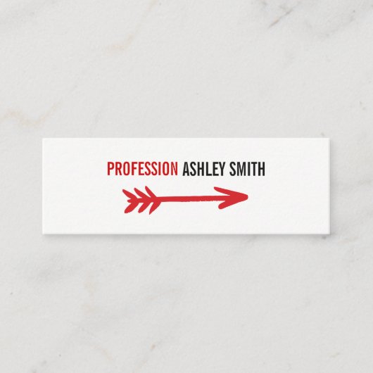 Pijl/rood Mini Visitekaartje (Voorkant)