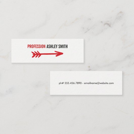 Pijl/rood Mini Visitekaartje (Voorkant / Achterkant)