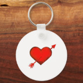 Pijl-rood op witte Button Sleutelhanger (Voorkant)
