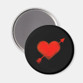 Pijl-rood op zwarte Button Magnet (Voorkant / Achterkant)