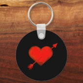 Pijl-rood op zwarte Button Sleutelhanger (Voorkant)