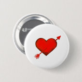 Pijl-rood van Cupid op witte Button (Voorkant /achterkant)