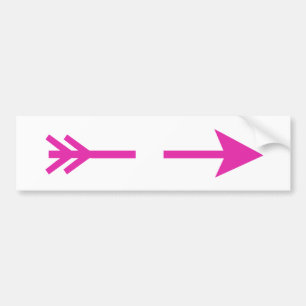 Pijl roze brak het museum Zazzle geschenken Bumpersticker