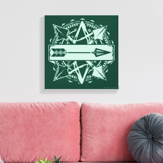 Pijl | Starling City Arrow-badge Canvas Afdruk (Insitu (Woonkamer))