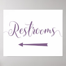 Pijl-teken Paarse Restrooms - Pijl-links