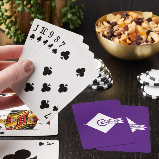 Pijl-toets op doel-afspeelkaarten pokerkaarten (Insitu)