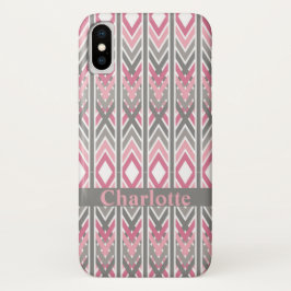 Pijl Tribal Roze Grijs Gepersonaliseerd Patroon Case-Mate iPhone Case
