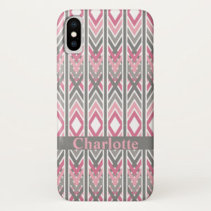 Pijl Tribal Roze Grijs Gepersonaliseerd Patroon Case-Mate iPhone Case
