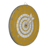 Pijl trof een rond doelwit dartbord (Voorkant Links)