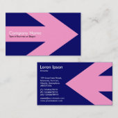 Pijl v3 (roze) - donkerblauw 000066 visitekaartje (Voorkant / Achterkant)
