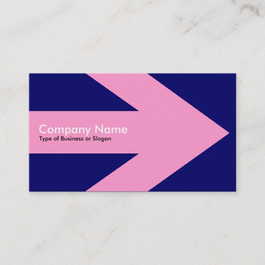 Pijl v3 (roze) - donkerblauw 000066 visitekaartje (Voorkant)
