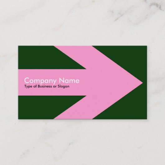Pijl v3 (roze) - Donkergroen 003300 Visitekaartje (Voorkant)