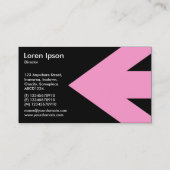 Pijl v3 (roze) - Zwart Visitekaartje (Achterkant)