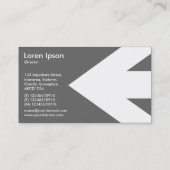 Pijl v3 (wit) - Blauwe gekleurde textuur Visitekaartje (Achterkant)