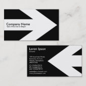 Pijl v3 (wit) - zwart visitekaartje (Voorkant / Achterkant)