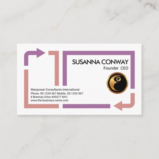 Pijl-verplaatsing Lijst personeel Visitekaartje (Voorkant)