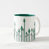 Pijl | Verticale pijlen Grafisch Tweekleurige Koffiemok (Voorkant rechts)