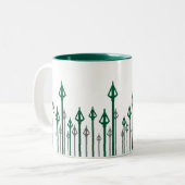 Pijl | Verticale pijlen Grafisch Tweekleurige Koffiemok (Voorkant links)