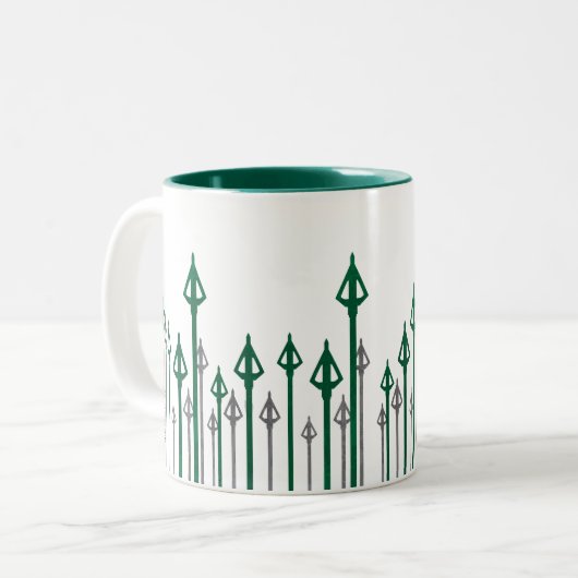 Pijl | Verticale pijlen Grafisch Tweekleurige Koffiemok (Voorkant links)