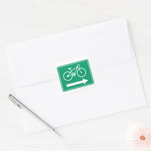 Pijl-vierkantje fietsen vierkante sticker (Envelop)
