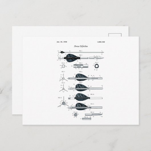 Pijl voor het definiëren van architectuur briefkaart (Voorkant / Achterkant)