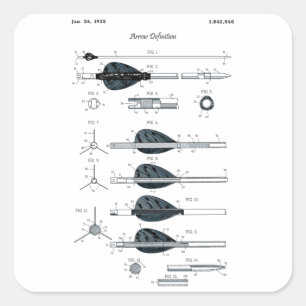 Pijl voor het definiëren van architectuur vierkante sticker