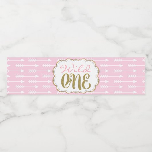 Pijl Wild Een 1e Verjaardag Waterfles Labels Waterfles Etiket (Enkel label)