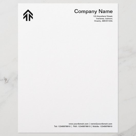 Pijl - zwart briefhoofd sjabloon (Voorkant)