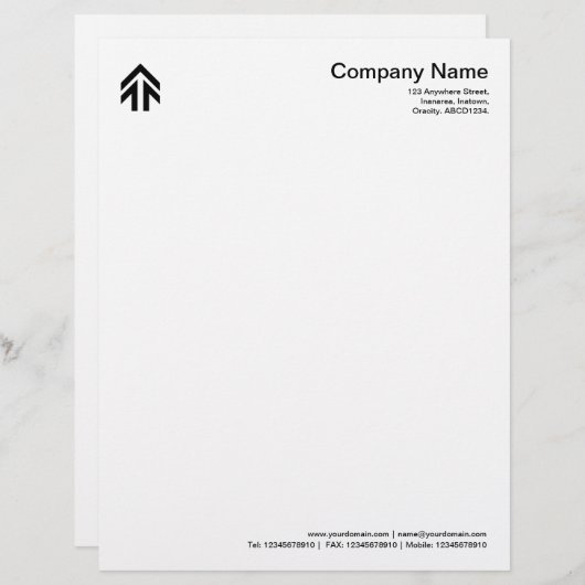 Pijl - zwart briefhoofd sjabloon (Voorkant / Achterkant)