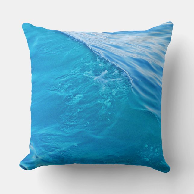 Pijlblauwe watergolf kussen (Voorkant)