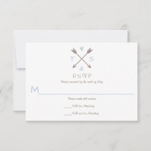 Pijlen Blauw Hart - RSVP Kaartje