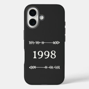 Pijlen, cirkel en uw nummer of jaar iPhone 16 hoesje