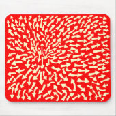 Pijlen - Crème op Rode FF0000 Muismat (Voorkant)