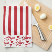 Pijlen en harten van liefde theedoek (Quarter Fold)