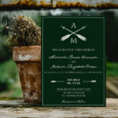 Pijlen en Monogrammen bruiloft | Emerald Green Kaart