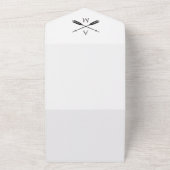 Pijlen en Monogrammen Trouwen | Wit All In One Uitnodiging (Buitenkant)