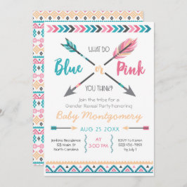 Pijlen Gender Reveal Party Invitation Feathers Bei Kaart