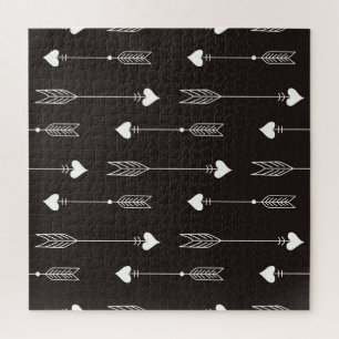 Pijlen, harten, abstract patroon. legpuzzel